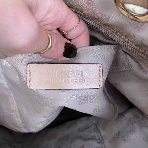 MICHAEL Michael Kors Signature Leather Jet Set Tote Brown Shoulder Bag - Picture 5 of 6